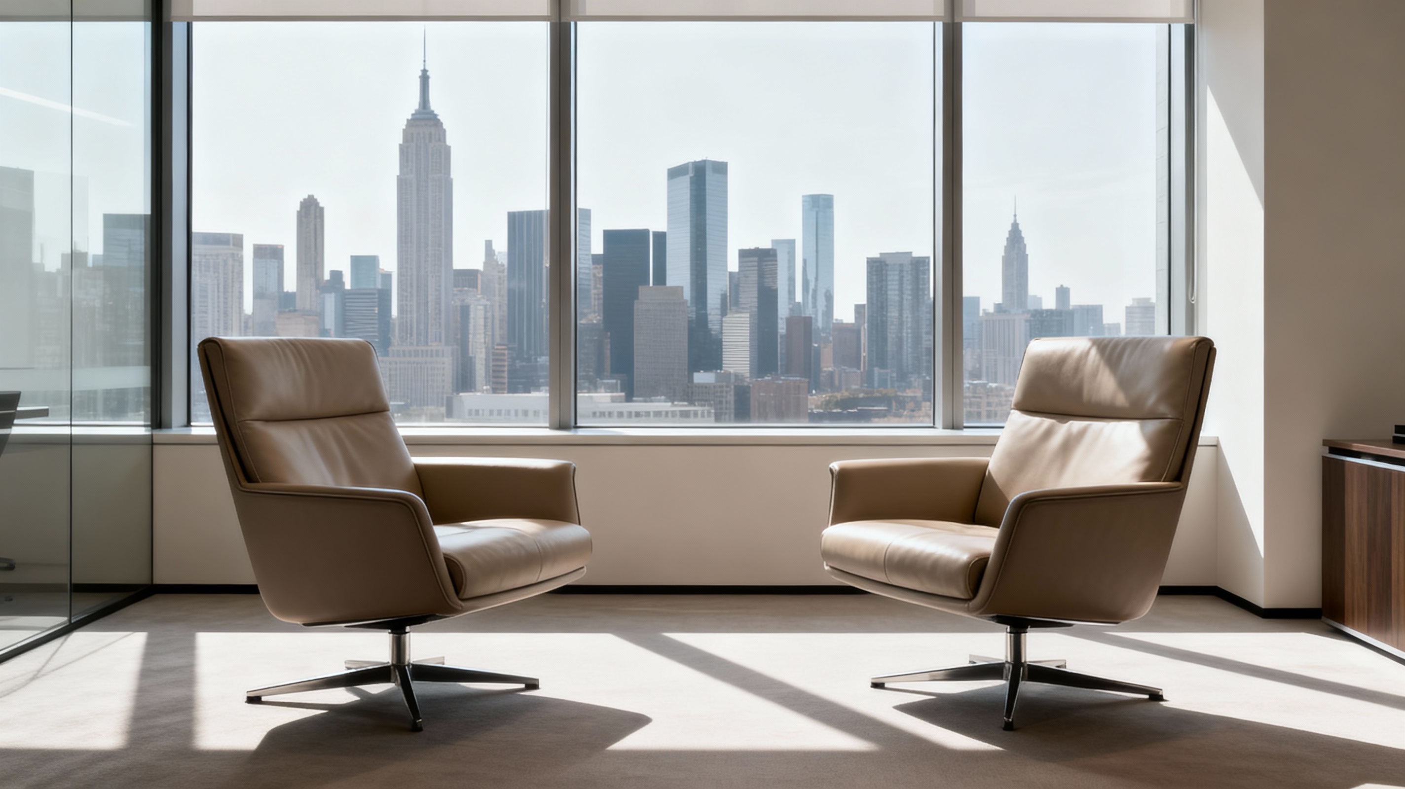 HR leader consulting with executive search firm recruiter during strategic partnership and needs assessment